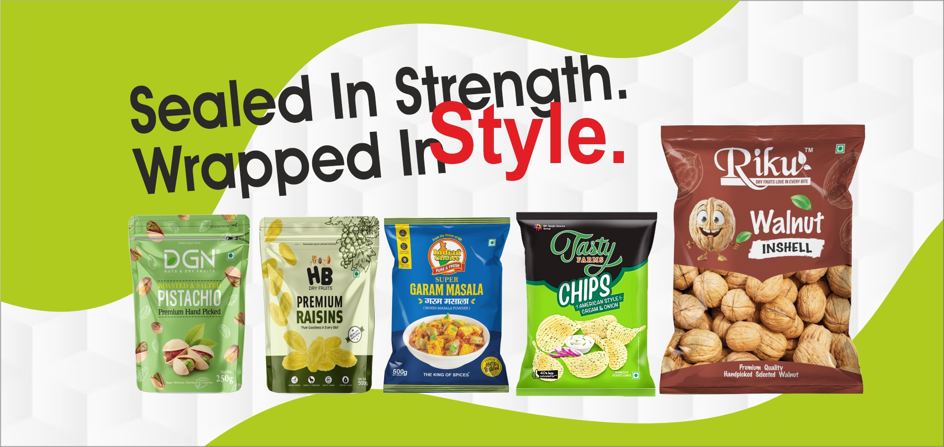 Printed Dry Fruits Packaging Bags Manufacturers in Delhi, Dry Fruits Stand-Up Pouch Manufacturers